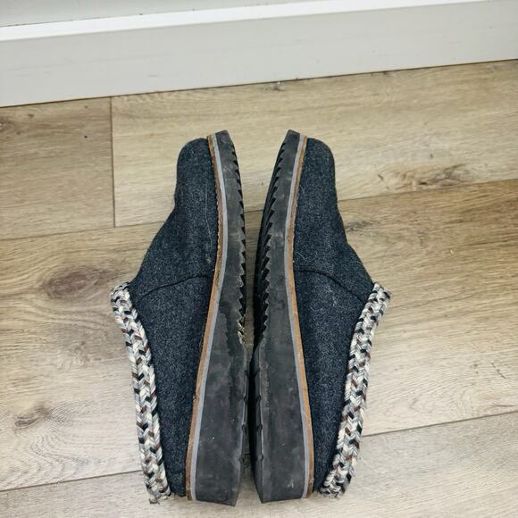 Simple Gray Wool Braided Hem Slip On Mule Clog Men’s Size 9 - Picture 8 of 11